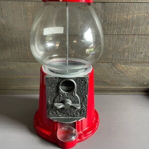 Gumball Machine Home Accent -Vintage Carousel Gumball Machine Bank - Red